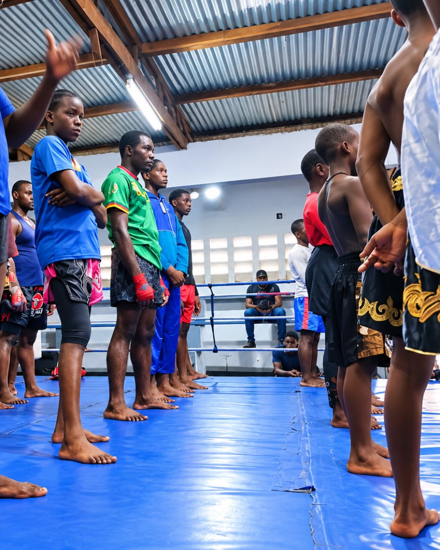 Séance collective sur le ring