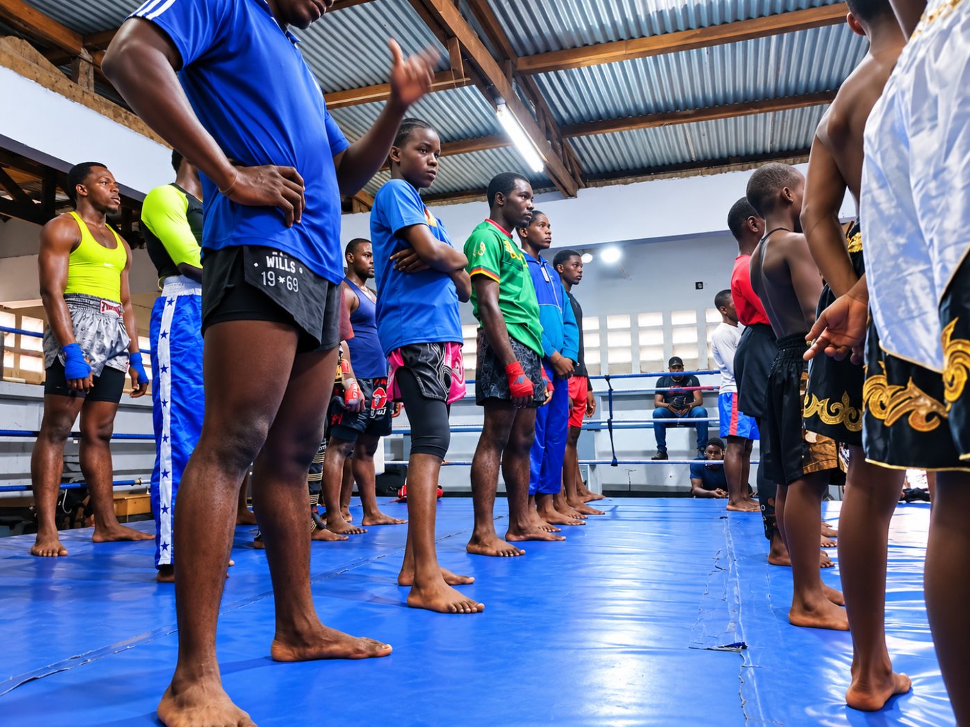 Séance collective sur le ring